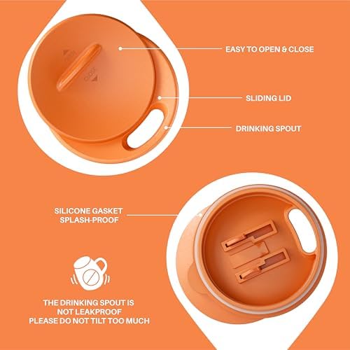 Ideus 16 oz Insulated Coffee Mug with Lid and Handle (Orange Tiger 2.0)