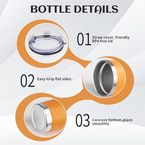 StarSpeed 20oz Stainless Steel Travel Coffee Tumbler,Orange
