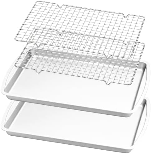 𝟑𝟎% 𝐨𝐟𝐟 Baking Sheet Set of 𝟒: Baking Pans with Cooling Racks