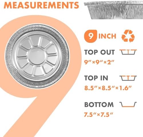 CURTA 9" Round Aluminum Foil Pans with Clear Lids | Heavy Duty | Great for Broiling, Baking, Storage, Roasting, Takeout, Air Fryer | 120 Pack