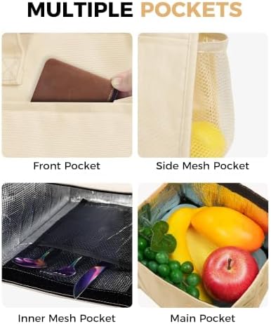 Fmeida 9L Insulated Lunch Bag Women, Reusable Cooler Tote Thermal Snack Bag