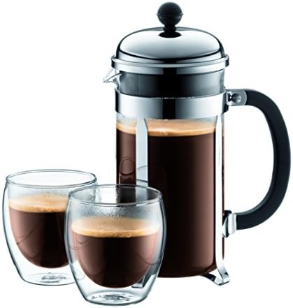 Bodum 2.5oz Pavina Double Wall High-Heat Borosilicate Glass, Set of 2, Clear, 2.5 oz (Pack of 4)