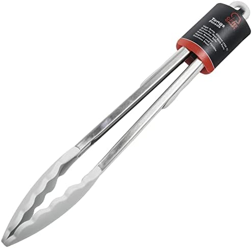 Chef Craft Premium Silicone Cooking Tongs, 12 inch, Gray