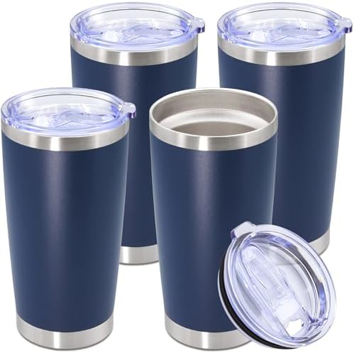 20oz Tumbler Stainless Steel Tumbler Coffee Tumbler with Lid Navy, 4P
