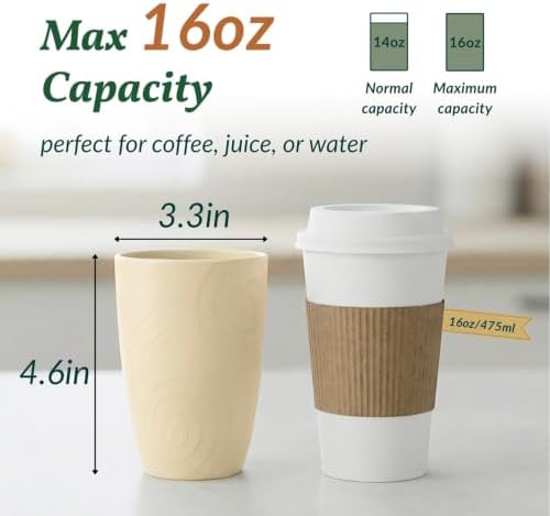 Homienly Wheat Straw Cups for Kitchen 16OZ Unbreakable Plastic Glasses Drinking Dishwasher & Microwave Safe Reusable Party Cups Camping Cup for Coke, Water, Iced Coffee, Juice Set of 6 (Multilight)