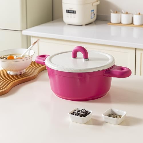 Alpstone 5QT Nonstick Stock Pot with Lid, Pink