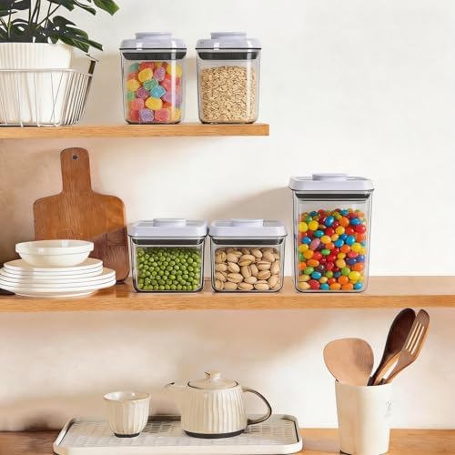 Pop Push Button Airtight Food Storage Containers with Lids