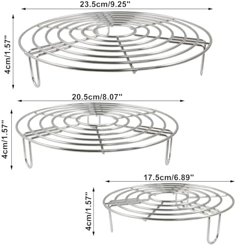 3PCS Round Cooling Racks Stainless Steel
