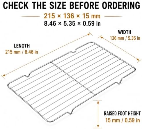 Cooling Rack 304 Stainless Steel Baking Rack 8.46 x 5.35 in 2 Pack