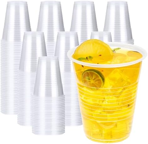 YEEHAW 12 oz Plastic Cups, 1000 Pack - Clear Disposable Drinking Water Cups for Cold Beverages, Ideal for Party