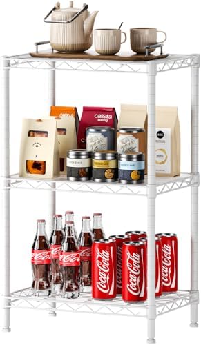 SINGAYE Small Shelves Kitchen Storage Shelf Wire Shelving Metal Adjustable