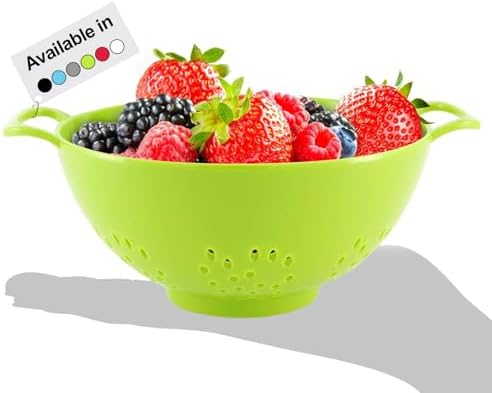 Meadow Lane 6-Inch Small Colander, 3-Cup Food Strainer, Meadow Green