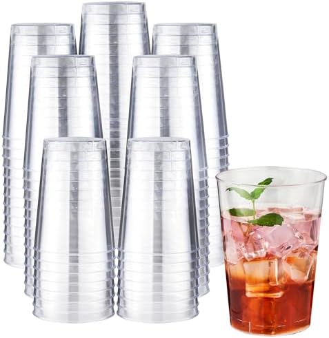 RACETOP 10 oz Clear Disposable Plastic Cups 200 Pack