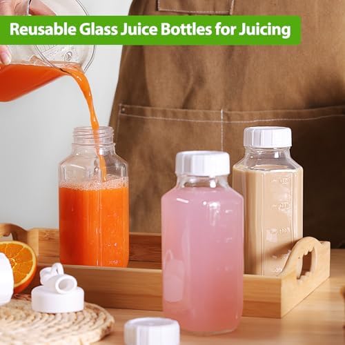 CUCUMI 3 Pack 16 Oz Glass Milk Container for Lunch Box
