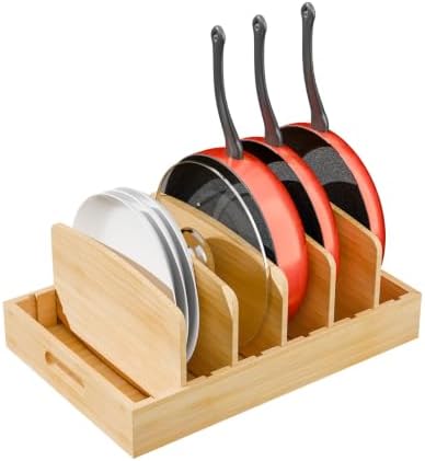 Simple Trending Extra Large Lid Organizer Bamboo, Pots Pans Lid Holder