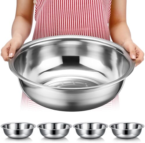 Nuogo 4 Pcs Stainless Steel Mixing Bowls Large for Salad, 13 Inch 8 Qt