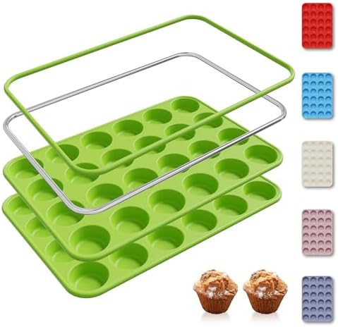 2 Pack 24 Cups Silicone Mini Muffin Pan with Metal Reinforced Frame Silicone Molds Parents Stepdad Pawpaw Who Want Nothing Everything Future Groom Bride Law Christmas Xmas Happy Birthday Gifts Ideal