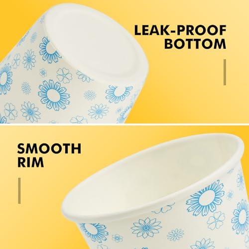 RACETOP 3 oz Bathroom Cups 300 Pack, Small Paper Cups, White Floral
