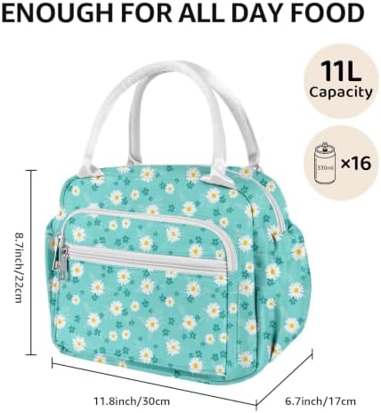 Lunch Bag Women Stylish Quilted Lunch Boxes for Adult Fit and Fresh Cooler Insulated Lunchbox for Work Cute Small 11 Liters Compact Lunchbag Waterproof