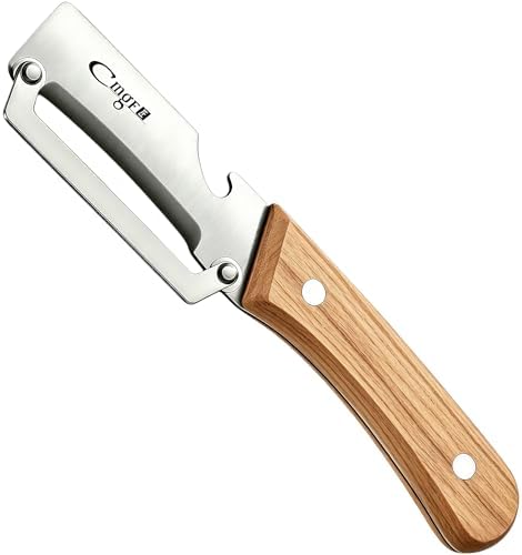 Maxjoy Vegetable Peeler, Stainless Steel Wooden Handle for Potato, Fruit