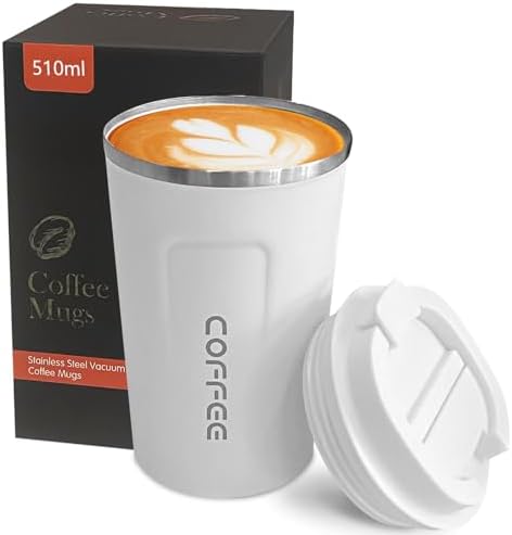 Insulated Travel Coffee Mug, Stainless Steel Coffee Cup with Leakproof Lid