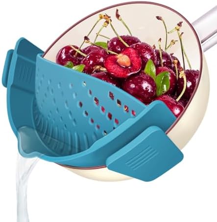 YEVIOR Clip on Strainer for Pots Pan Pasta,Silicone Food Pan Strainer