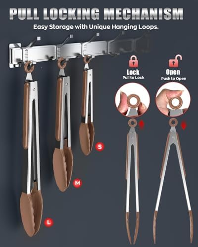 Good Grip Cooking Tongs with Silicone Tips, Set of 3-7" 9" and 12"