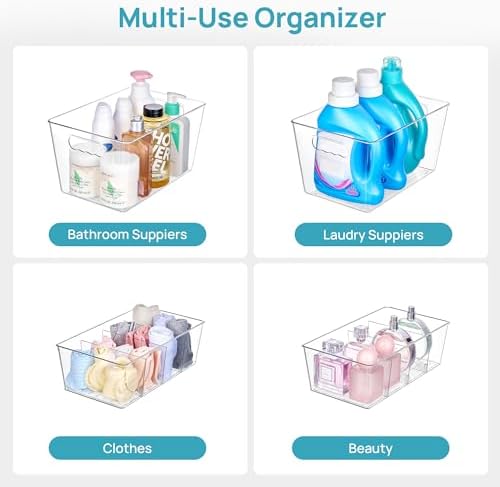 Vtopmart 8 Pack Clear Storage Bins Set for Pantry Organizer