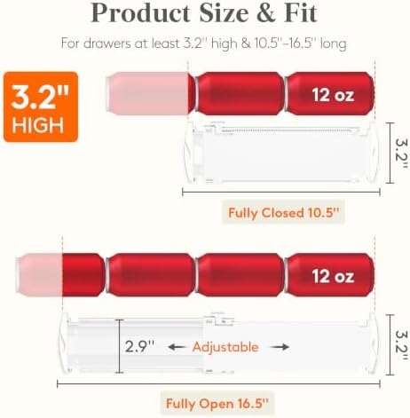 Lifewit 3.2" High Drawer Dividers for Clothes, Adjustable Drawer Organizers