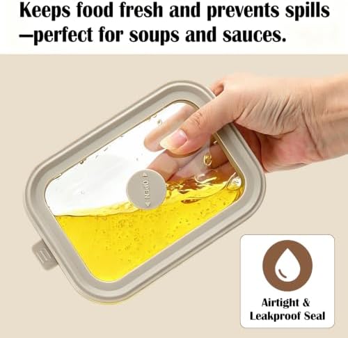 12 oz Small Glass Food Storage Containers with Glass Lids, 6 Pack
