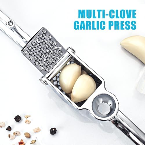 Garlic Press, Premium Metal Garlic Crusher & Mincer Tool, Zinc Alloy