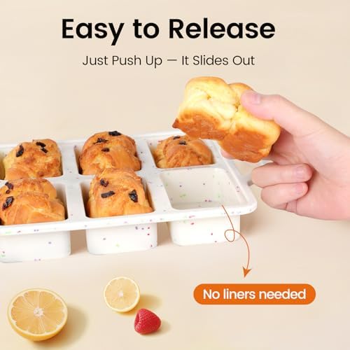 Single 8-Cavity Mini Silicone Loaf Mold, BPA-Free Reinforced Rim For Treats