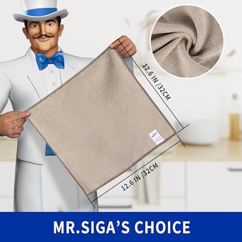 MR.SIGA Microfiber Cleaning Cloths, Streak Free Microfiber Towels, 12 Pack