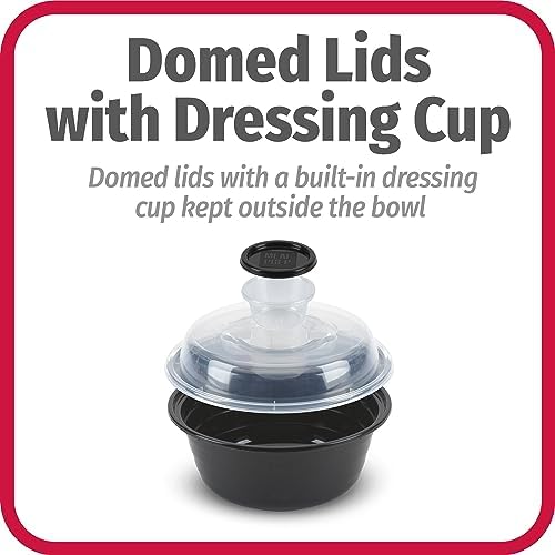 GoodCook 4-Cup Meal Prep Bowls Set with Lids and Dressing Cup,Microwavable Food Storage Containers for Meal Prepping,Set of 10,Black,(Pack of 4)