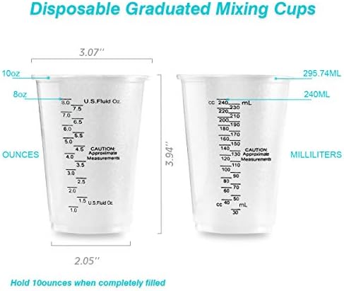 XUXU 50pcs 8oz Graduated Clear Plastic