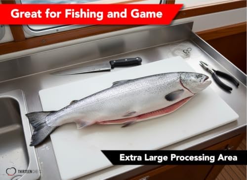 Thirteen Chefs Extra Large 30 x 18 Inch Cutting Board for Meats, Game and Fish – 1/2 Inch Thick HDPP Plastic for Food Service, 10 pounds