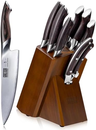 HOSHANHO 8PCS Kitchen Knife Set, Ultra Sharp Japanese Knife Sets with Block