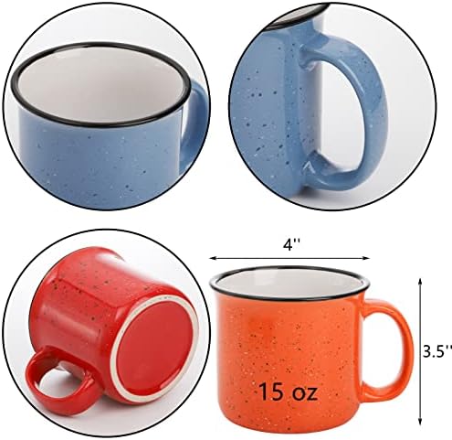 Lyellfe Set of 6 Ceramic Coffee Mugs with Handle