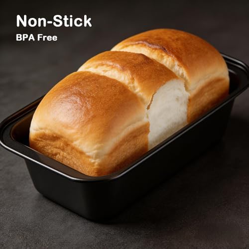 6 Pack Small Loaf Pans for Baking, Nonstick Carbon Steel Bread Loaf Pans, Small Bread Pan Set for Meatloaf, Sourdough, Brownies (Black, 6 x 3.3 x 1.7 In)