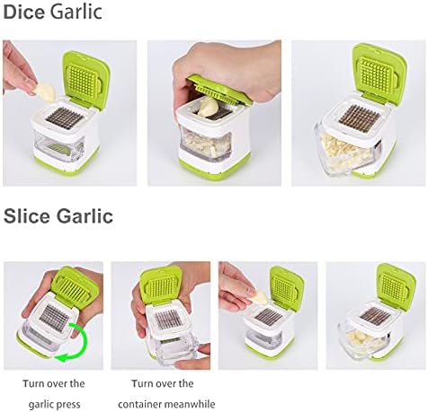 Updated Garlic Press&Peeler Set- Convenient Dicing and Slicing. Chopper, Masher & Crusher, Mincer and Paste