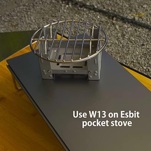 CAMPINGMOON φ4.9-inch Round Stainless Steel Cooking Grid Grill Fits for Backpacking Pocket Stove W13