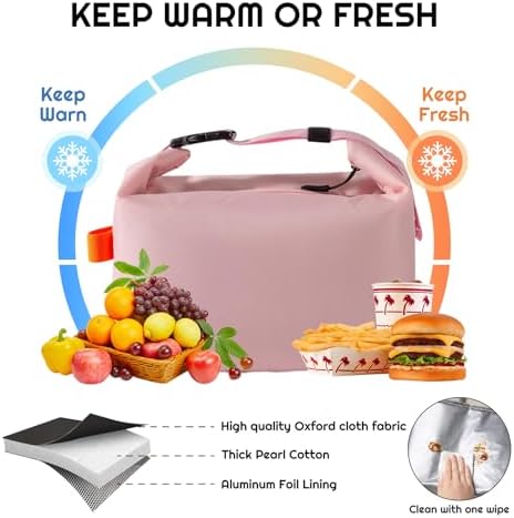 YUDANSI Large Capacity Lunch Bags for Men Women- Reusable Insulated Leakproof Lunch Box Tote Bag, Cool Bags for Adults,Thermal Cooler Bag for Work Picnic Travel -11L (Pink)