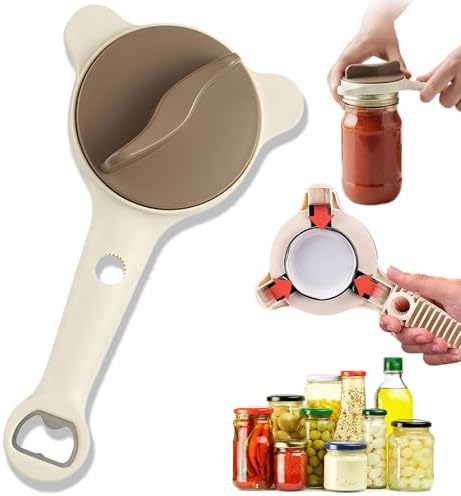 2026 New 4-In-1 Jar Opener, Adjustable Stainless Steel Jar Opener, Multifunctional Retractable Lid Remover for Seniors & Those with Limited Strength Works