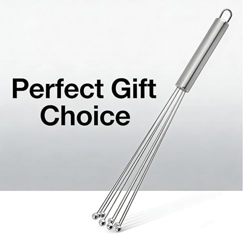 Stainless Steel Whisk, Metal Whisk for Kitchen Cooking & Egg Mixing