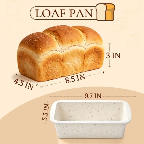 Bread Pan for Homemade Bread - Nonstick Baking Pans Set for 8.5 x 4.5" Loaf
