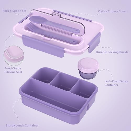 Caperci Bento Box Adult - 50 oz Large Lunch Containers for Adults and Teens