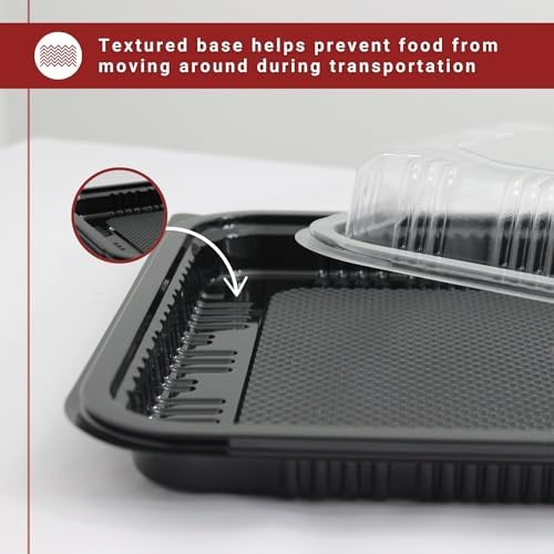 25 Pack Catering Trays with Lid – 13" Serving Trays with Lids - Reusable Serving Platter With Lid for Catering, Buffet, Picnics & Events – Party Trays With Lids (13.39 × 9.84 × 2.95 inch)