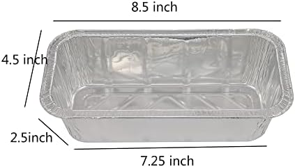 Waytiffer Loaf Pans [100 Pack] 2Lb Heavy Duty Disposable Aluminum Foil Premium Bread Tins Standard Size - 8.5" X 4.5" X 2.5" Perfect for Homemade Cakes & Breads
