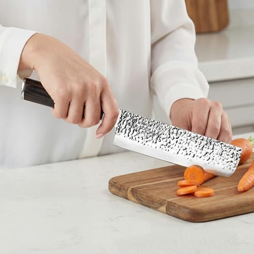 imarku Nakiri Knife 7 Inch, Japanese High Carbon Stainless Steel Chopper