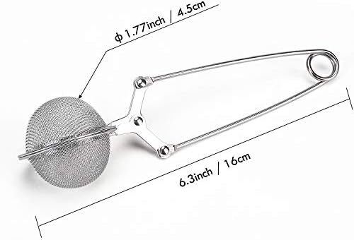 Snap Ball Tea Strainer, JEXCULL 3 Pack Premium Stainless Steel Tea Strainer with Handle for Loose Leaf Tea Fine Mesh Tea Balls Filter Infusers (Normal)